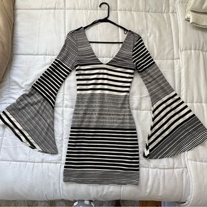 Arden B Back and White Striped Mini Dress XS